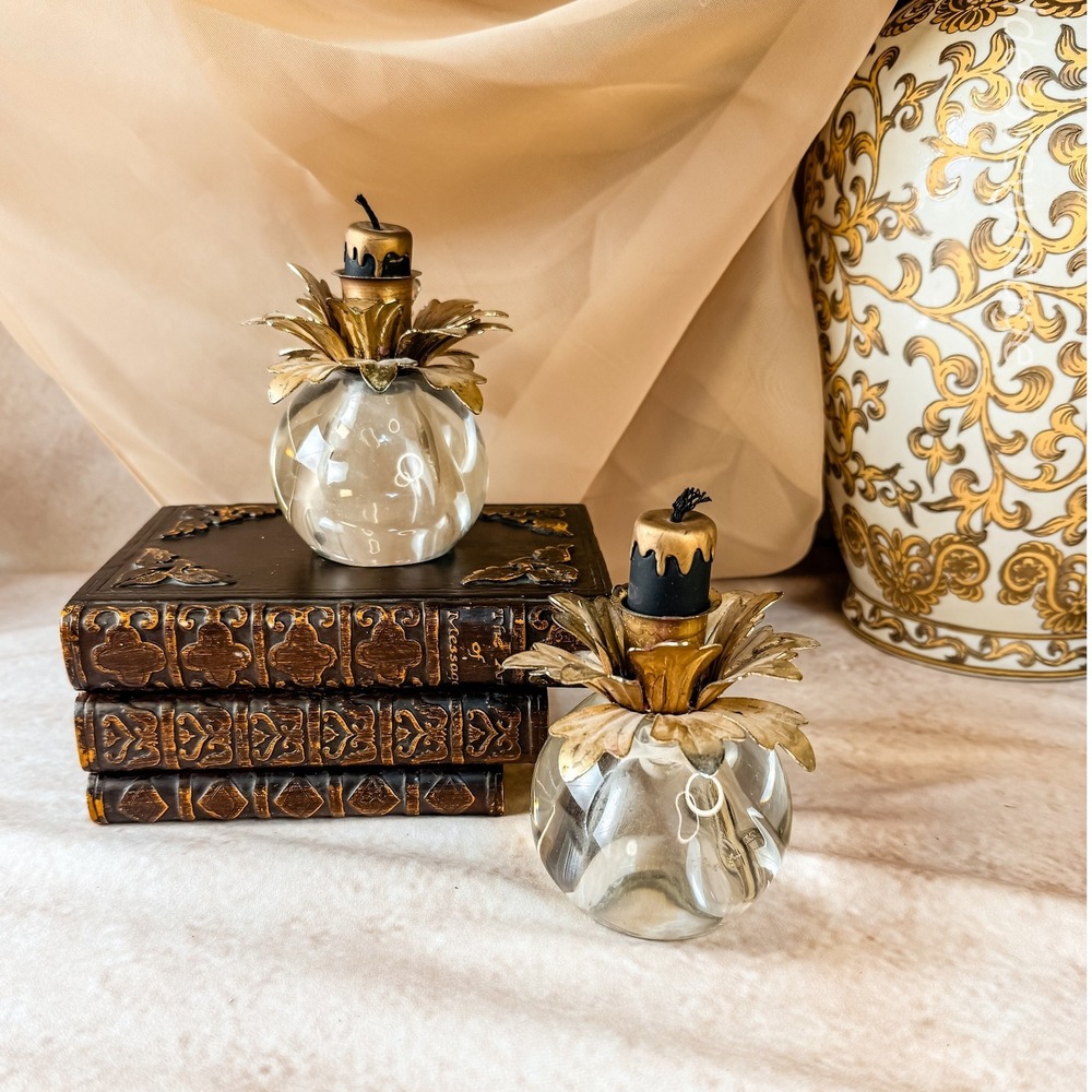 Regency Gold and Glass Candle Holders